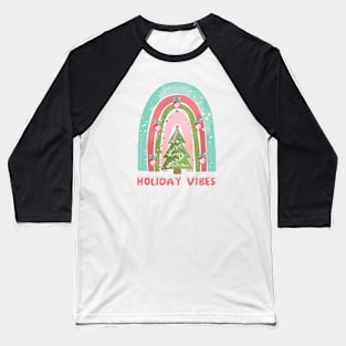 Boho Rainbow Holiday Vibes Baseball T-Shirt